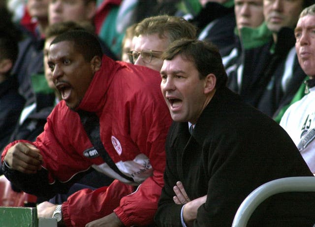 Middlesbrough manager Bryan Robson (right) and assistant manager Viv Anderson. (John Giles/PA Images)