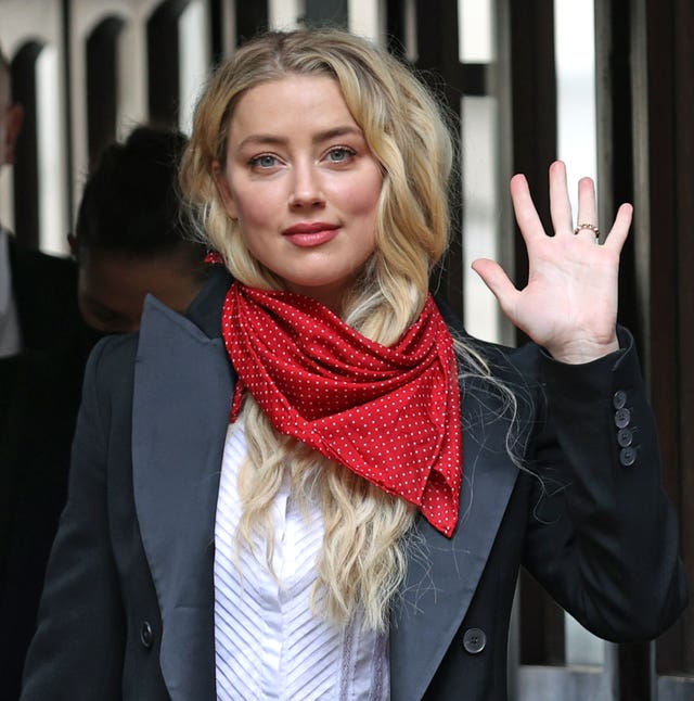 Actress Amber Heard arrives at the High Court in London