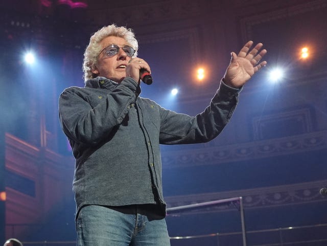 Sir Roger Daltrey talking to the audience at the Royal Albert Hall