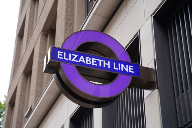 An Elizabeth line sign