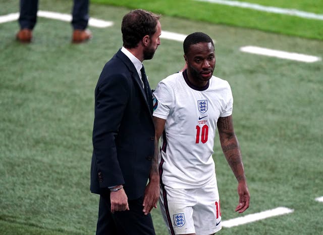 Gareth Southgate congratulates Raheem Sterling