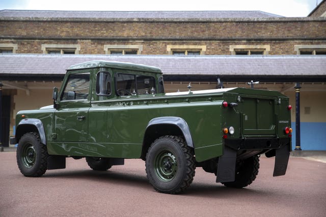 The Land Rover that will be used to transport the coffin