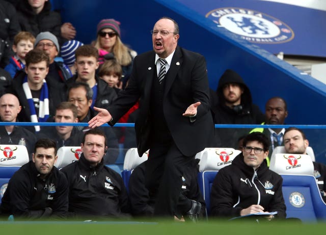 Newcastle boss Rafael Benitez gestures on the touchline