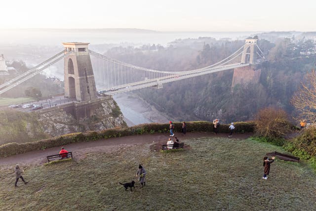 Clifton Suspension Bridge, Bristol, in the fog