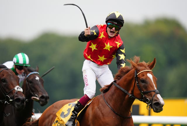 Cieren Fallon celebrates after winning at Haydock