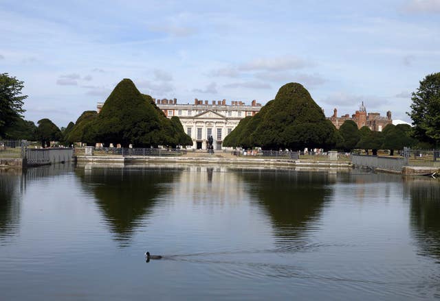 The fine weather is making for excellent conditions at the build up to the annual RHS Hampton Court Palace Flower Show, the society said (Steve Parsons/PA)