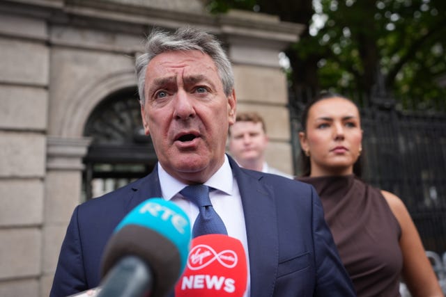 Defeated Fianna Fail presidential candidate Billy Kelleher speaks to the media 