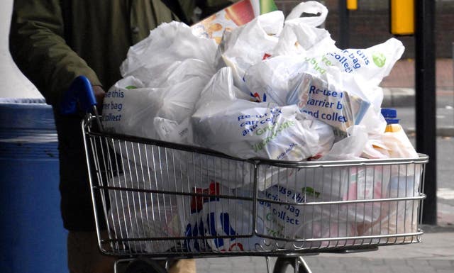 Plastic bags in a trolley
