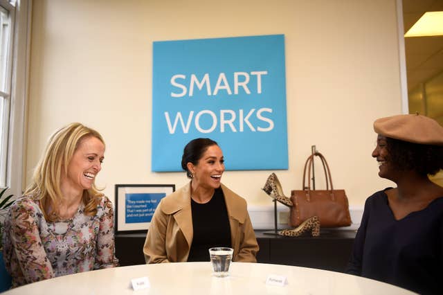 The Duchess of Sussex during a visit to Smart Works in London