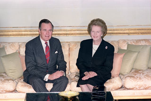 Politics – George Bush and Margaret Thatcher – American Embassy, Paris