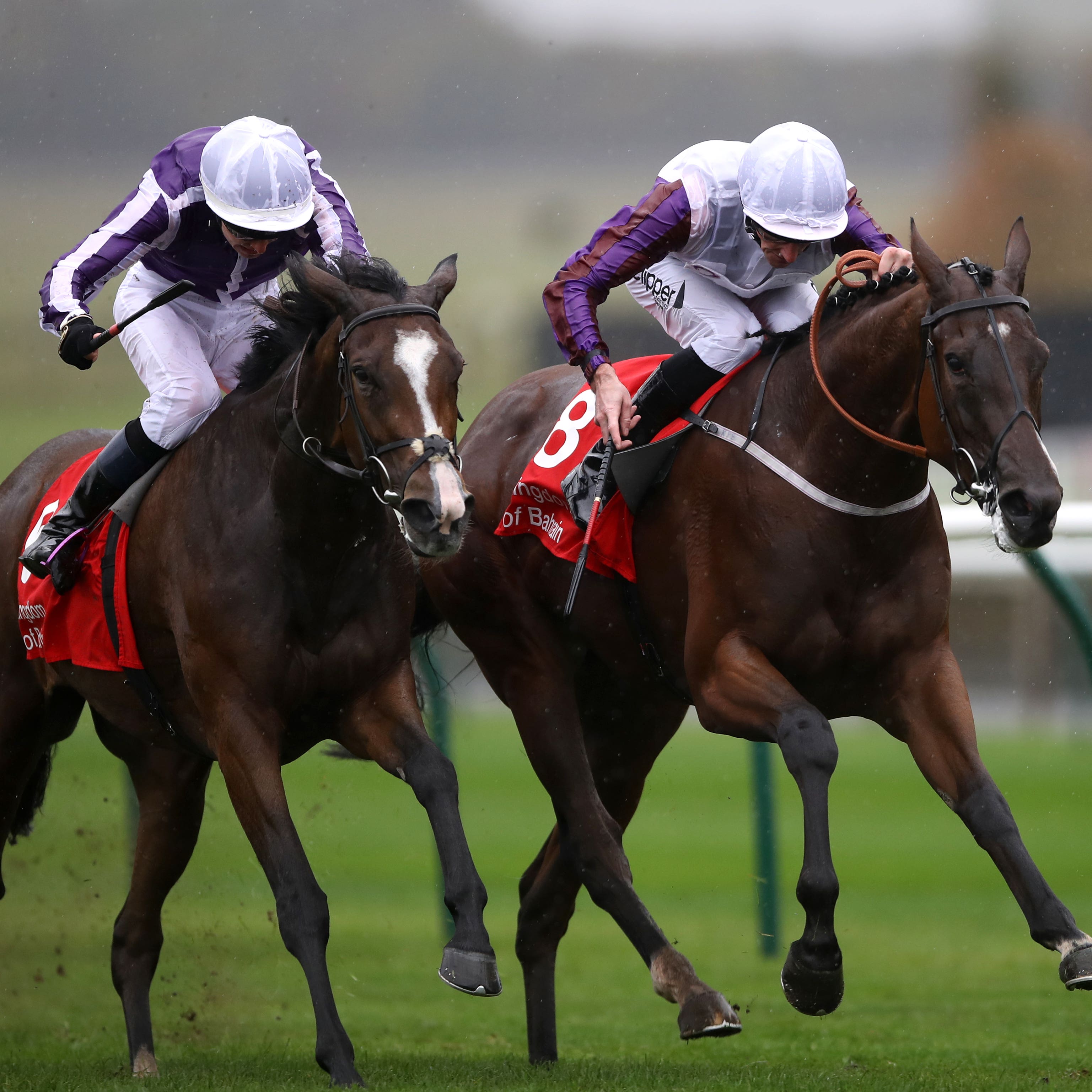 Laurens (right) winning the Sun Chariot