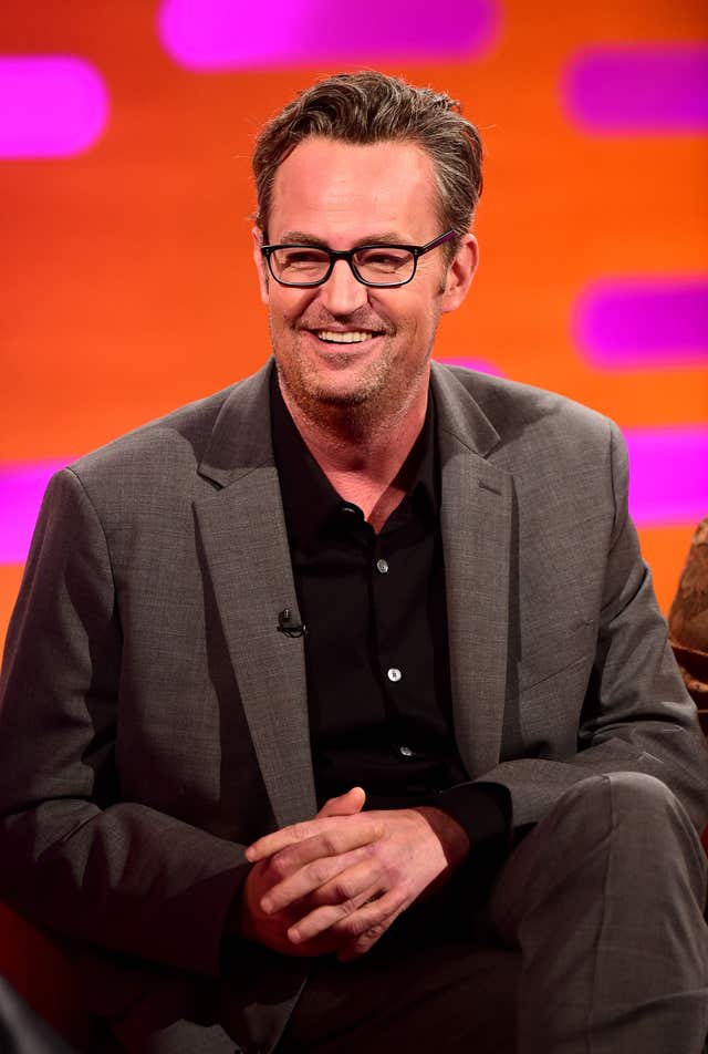 Matthew Perry during filming of the Graham Norton Show at The London Studios, south London