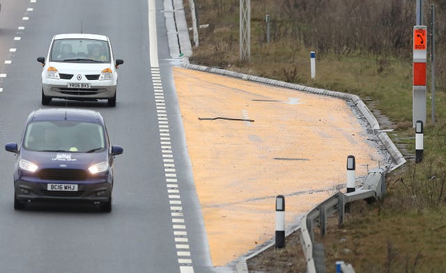 There are 375 miles of smart motorways in England (Martin Rickett/PA)