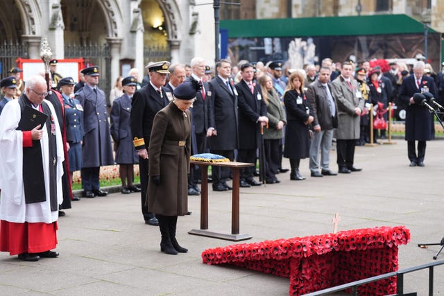 The Duchess of Gloucester during a visit to the Field of Remembrance, at Westminster Abbey in London, ahead of Armistice Day