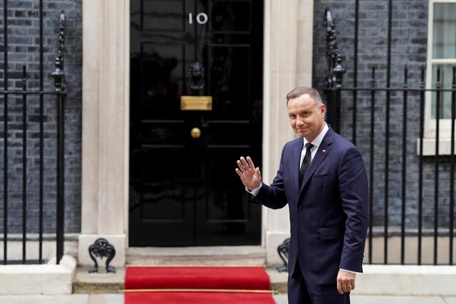 President of Poland, Andrzej Duda during an earlier visit to Downing Street