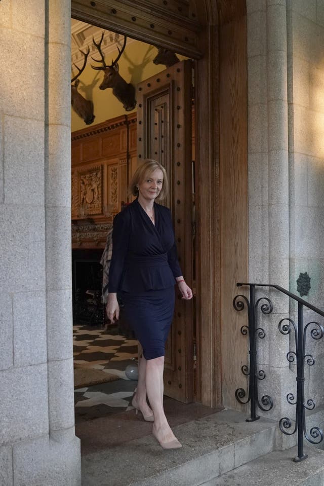 New Prime Minister Liz Truss leaves Balmoral 