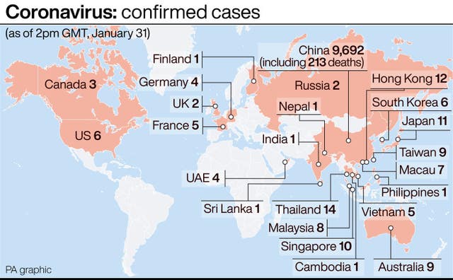 Coronavirus: confirmed cases