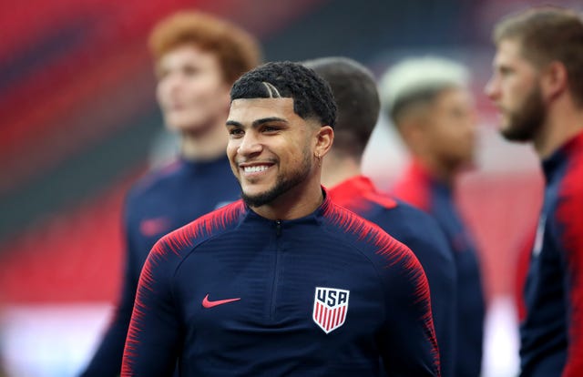 Newcastle's DeAndre Yedlin training with the United States squad at Wembley (Tim Goode/PA).