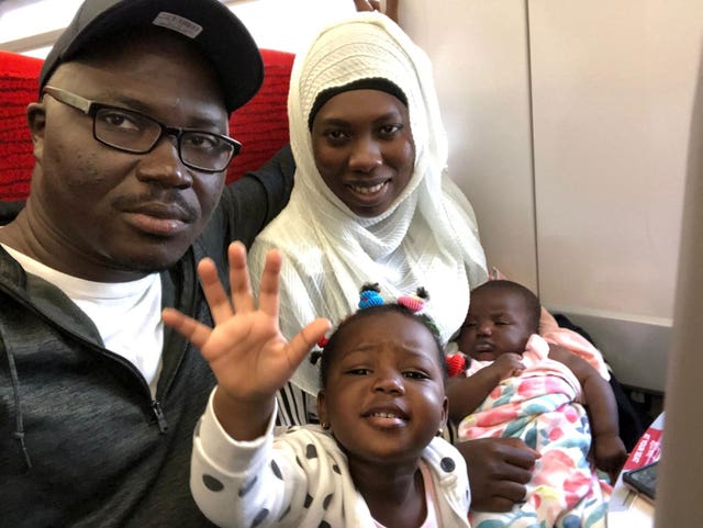 Aboubacarr Drammeh with his wife and children (Family handout/Nottinghamshire Police/PA)