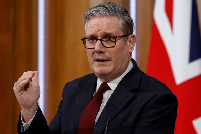 Sir Keir Starmer speaking during a press conference