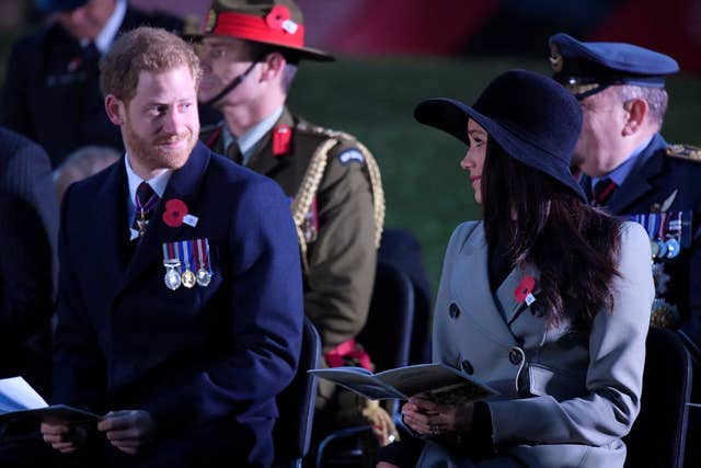 Prince Harry and Meghan Markle paid their respects (Toby Melville/PA)