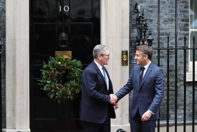 Prime Minister Sir Keir Starmer welcomes French President Emmanuel Macron