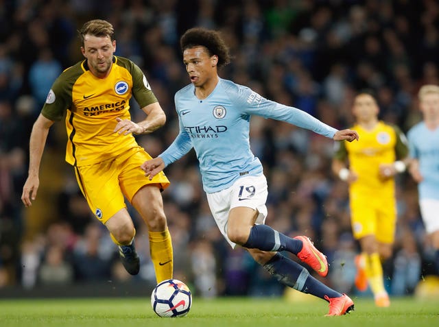 Leroy Sane, right, was a key player in Manchester City Premier League title win last term