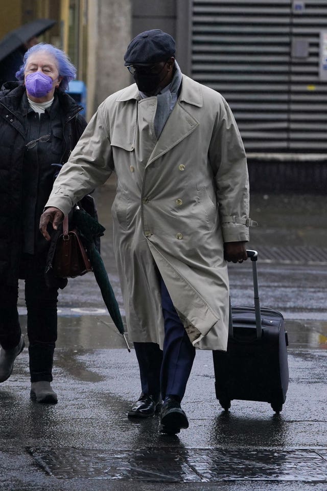 Inspector Charles Ehikioya arrives at a Metropolitan Police misconduct hearing 