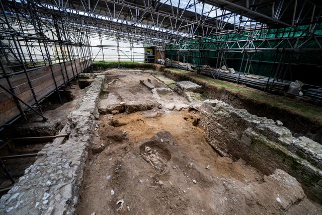 The archaeological dig site 