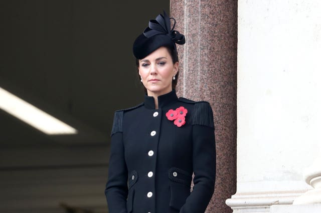 The duchess watched the Remembrance Sunday service at the Cenotaph from a Government building. Chris Jackson/PA Wire