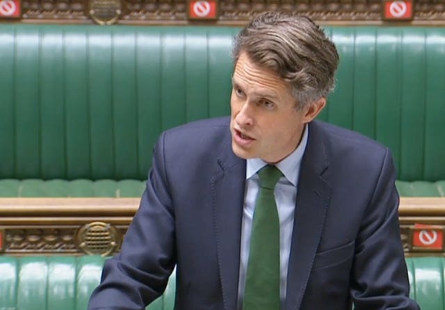 Education Secretary Gavin Williamson speaking to MPs in the House of Commons