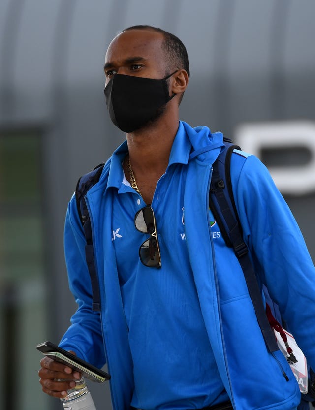 Kraigg Brathwaite on arrival in Manchester.