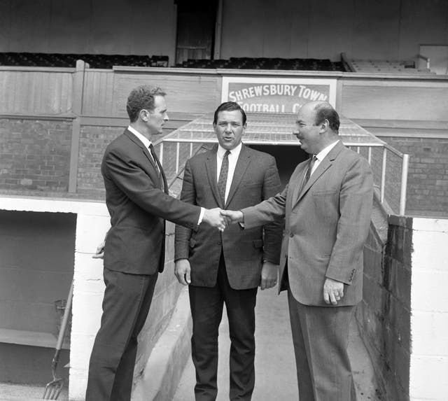 Harry Gregg's (left) first spell in management came at Shrewsbury