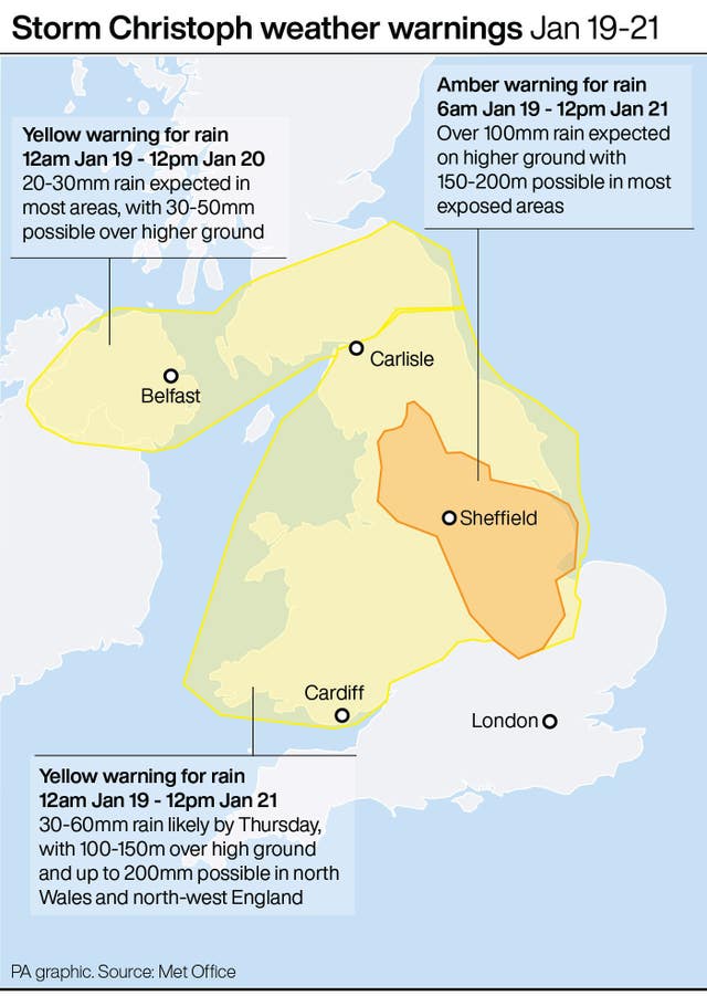 Weather warnings Jan 19-21