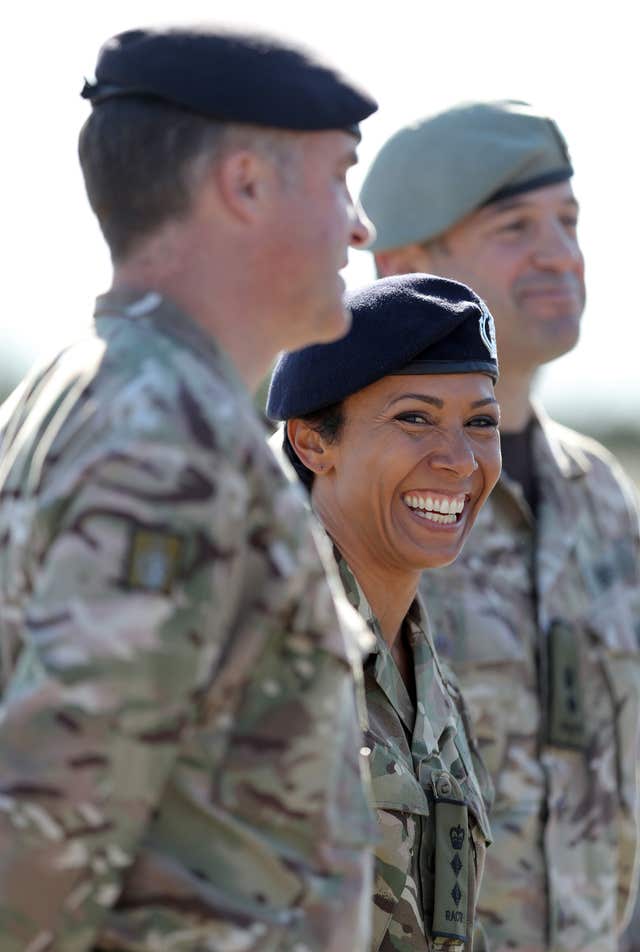 Dame Kelly Holmes (centre) was made an Honorary Colonel of the Royal Armoured Corps Training Regiment in 2018