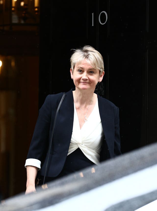 Home Secretary Yvette Cooper, leaving 10 Downing Street, London, after taking part in Prime Minister Sir Keir Starmer’s first Cabinet meeting 