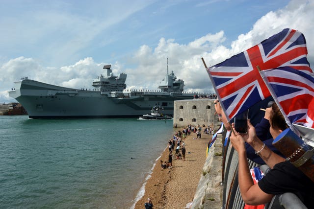 HMS Prince of Wales leaves Portsmouth Naval Base