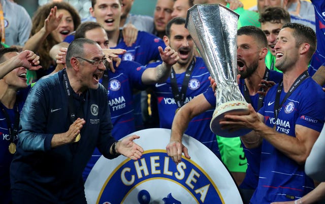 Sarri led Chelsea to Europa League glory 