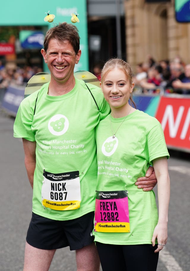 Freya Lewis with her father Nick 
