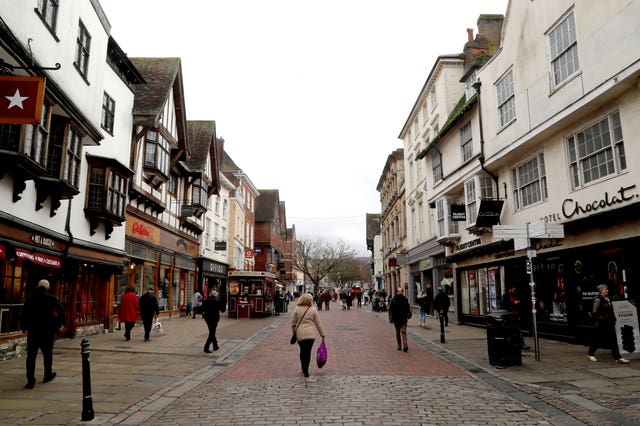 The High Street in Canterbury, Kent