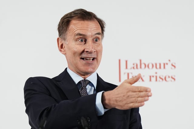 Chancellor Jeremy Hunt delivers a speech on the economy at One Great George Street in London
