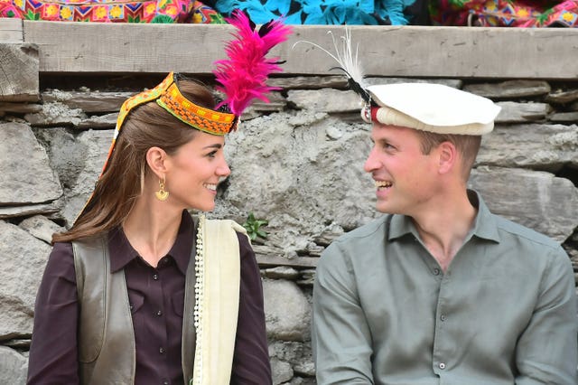 William and Kate during a visit to a settlement of the Kalash people in Chitral, Pakistan. Samir Hussein/PA Wire