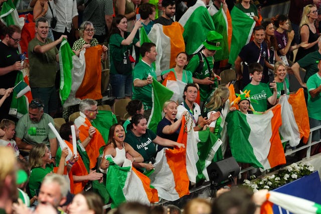 Supporters during the medal presentation at Roland-Garros