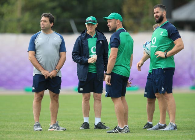 Ireland head coach Andy Farrell, right, previously worked as defence coach under Joe Schmidt, second left