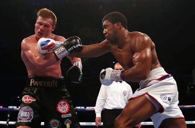 Joshua, right, defeated Alexander Povetkin at Wembley in September