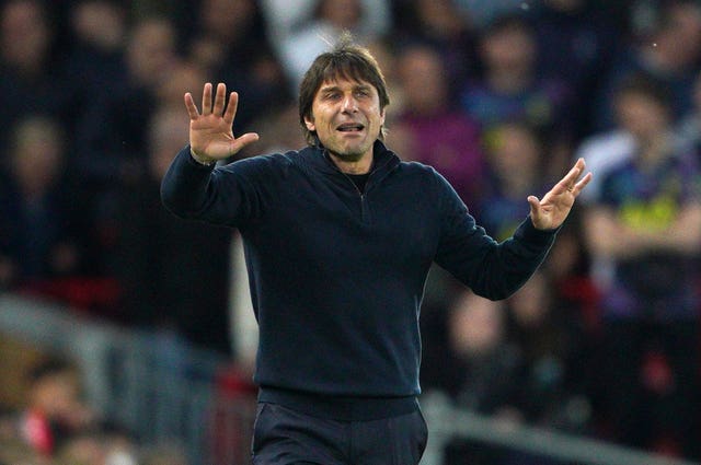 Antonio Conte, pictured, criticised Mikel Arteta after the north London derby (Peter Byrne/PA)