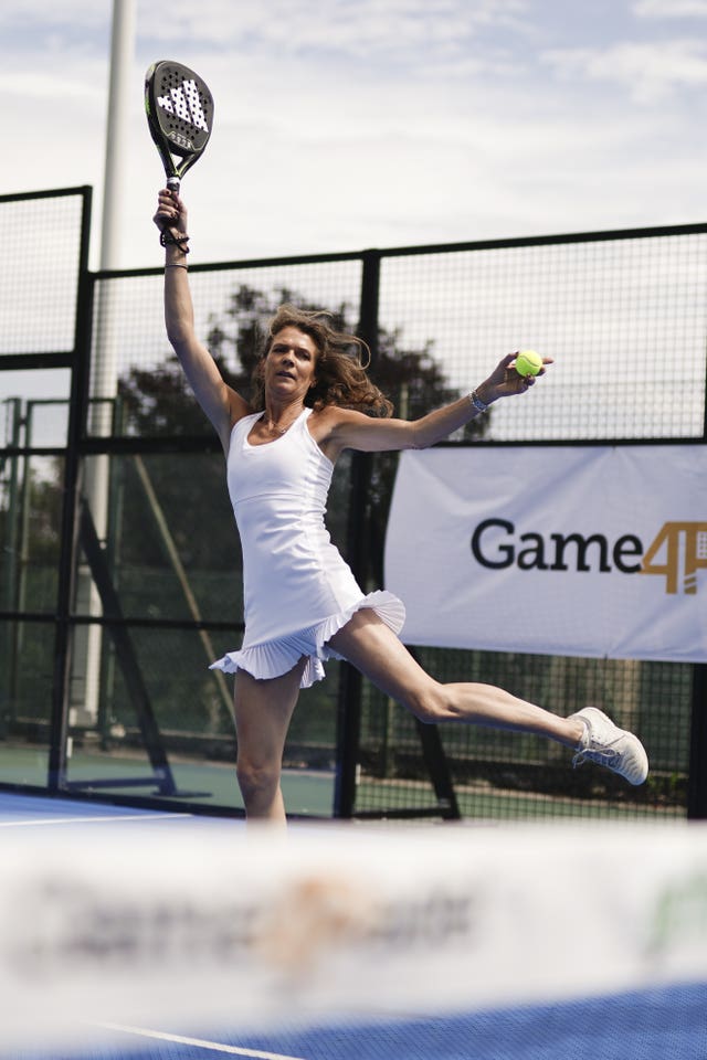 Anabel Croft at opening of padel tennis courts – London