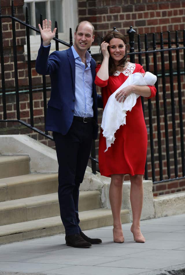 The Duke and Duchess of Cambridge and their newborn son outside the Lindo Wing (Aaron Chown/PA)