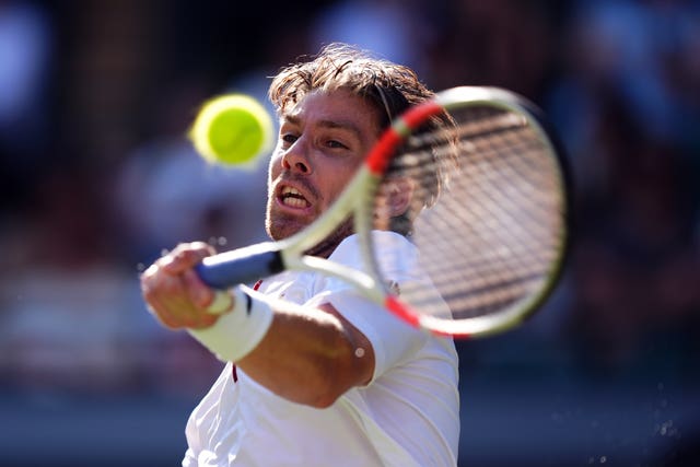 Cameron Norrie during his match against Mattia Bellucci 