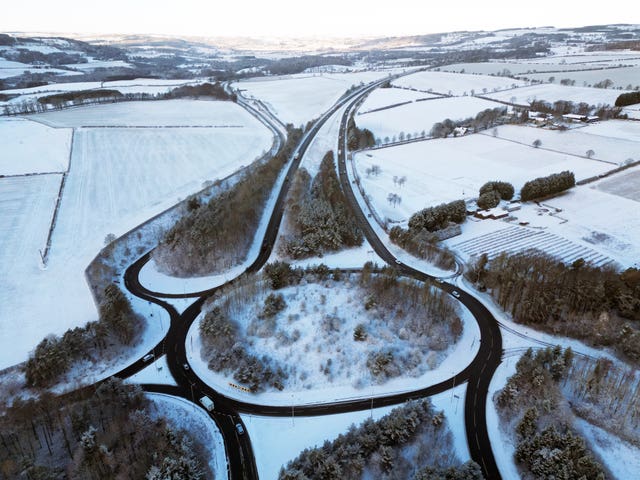 Snowy conditions on the A69  between Newcastle and Hexham